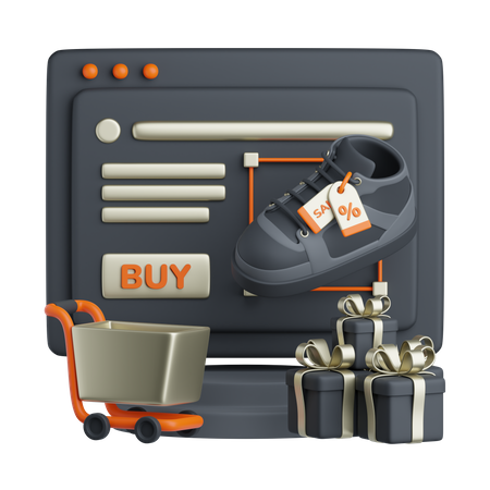 E-Commerce Landing Page  3D Icon