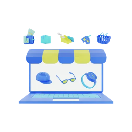 E Commerce Marketplace  3D Illustration