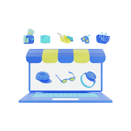 E-Commerce-Marktplatz  3D Illustration