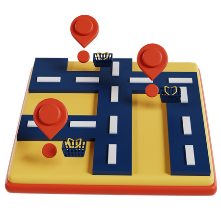 E-commerce Maze Game Board  3D Illustration