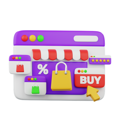 E Commerce Shopping Cart  3D Icon