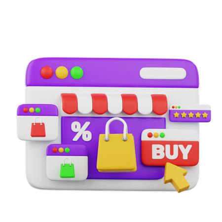 E Commerce Shopping Cart  3D Icon