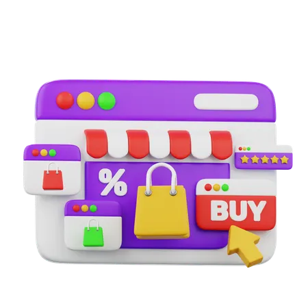 E Commerce Shopping Cart  3D Icon