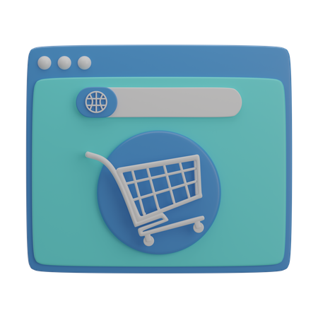 E-Commerce Site  3D Illustration