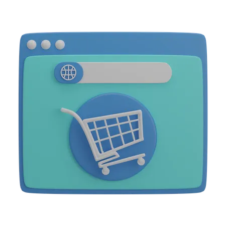 E-Commerce Site  3D Illustration