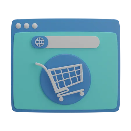 E-Commerce Site 3D Illustration