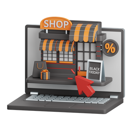 E Commerce Store  3D Icon