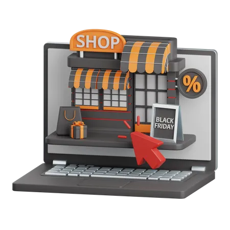 E Commerce Store  3D Icon