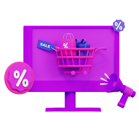 Ventes de commerce électronique  3D Icon