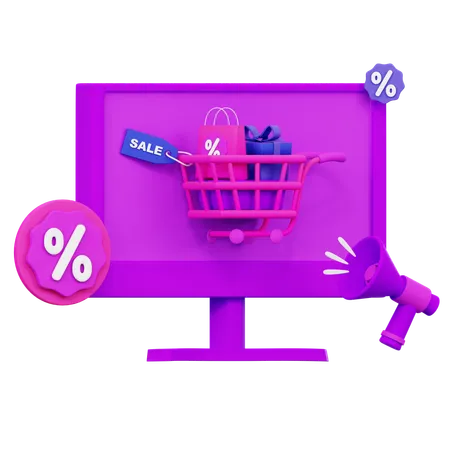 Ventes de commerce électronique  3D Icon