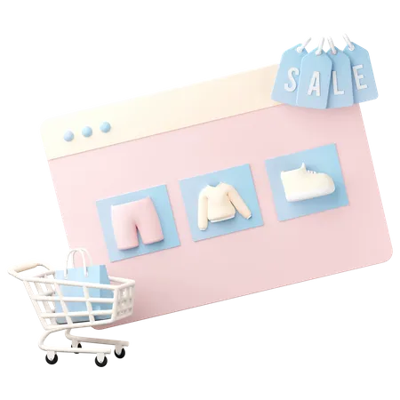 E-Commerce-Webseite  3D Icon