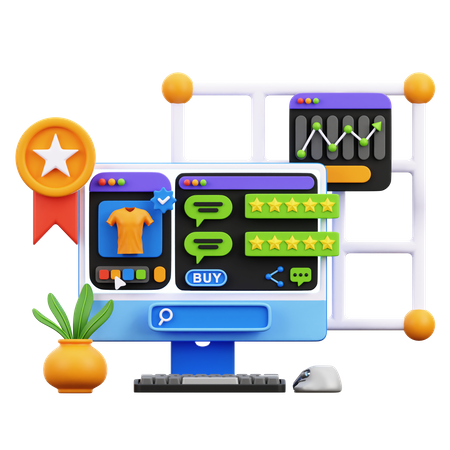 E Commerce Website  3D Icon