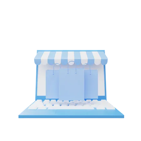 E-Commerce-Website  3D Illustration