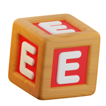 E Cube Block  3D Icon