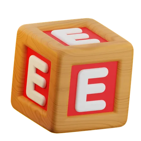 E Cube Block  3D Icon