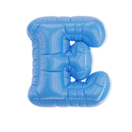 E Inflated  3D Icon