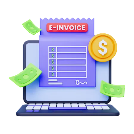 E Invoice 3D Icon