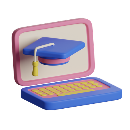 Apprentissage en ligne  3D Icon