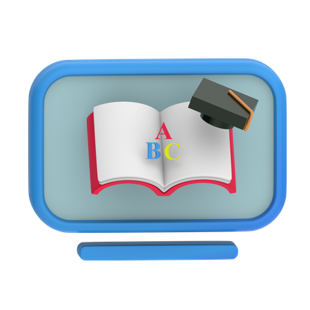 E Learning  3D Icon
