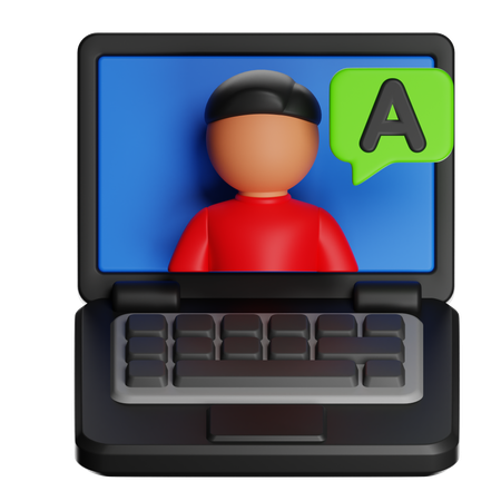 E Learning  3D Icon