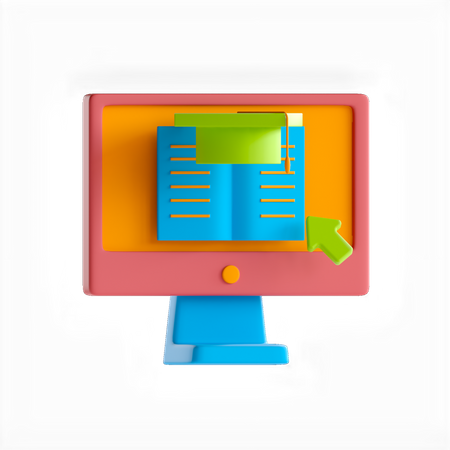 E Learning  3D Icon