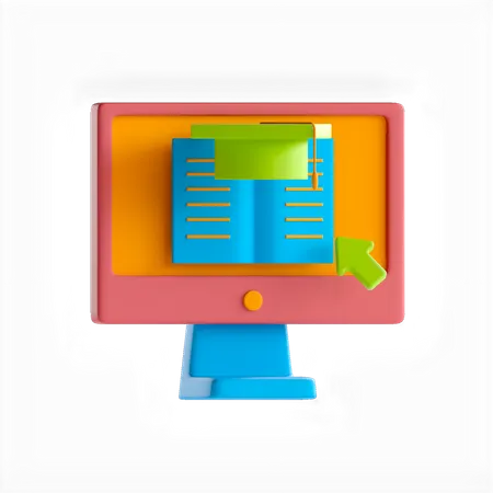 E Learning  3D Icon