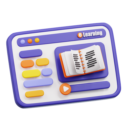 E Learning  3D Icon