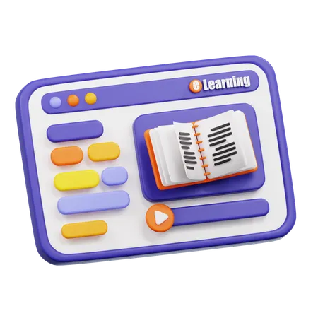 E Learning  3D Icon