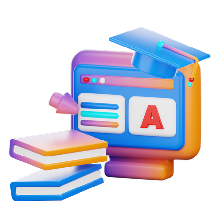 E Learning  3D Icon