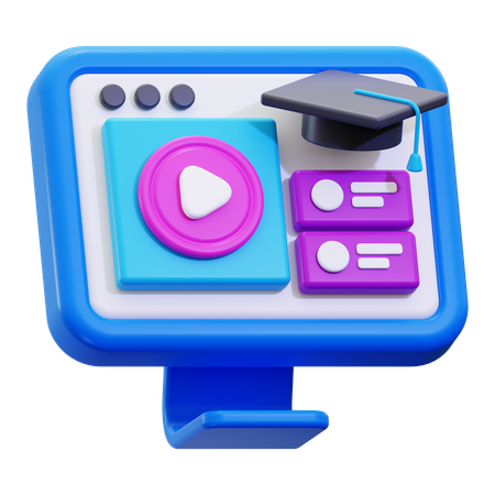 E learning  3D Icon