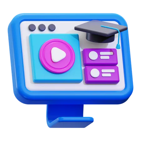 E learning  3D Icon