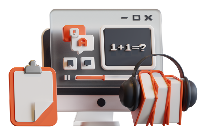 E Learning  3D Icon