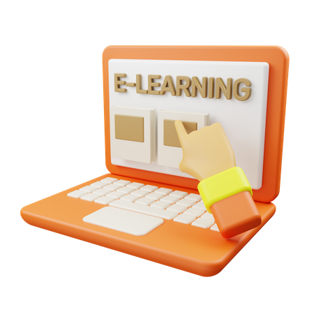 E-Learning  3D Icon