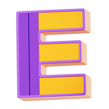 E Letter  3D Icon
