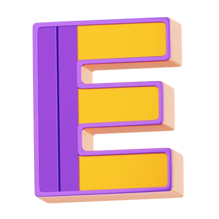 E Letter  3D Icon