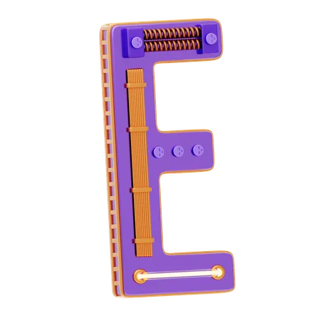 E Letter  3D Icon