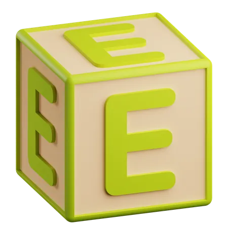 3 D E Letter Illustration 3D Icon