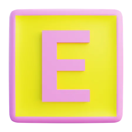 3 D E Letter With Isolated Background 3D Icon