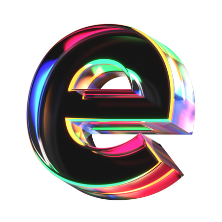 E Letter  3D Icon