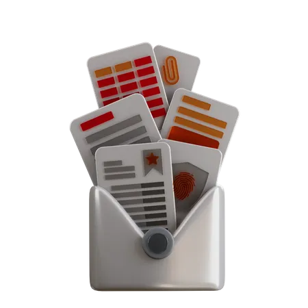 3 D Email Containing Web And Internet Documents Icon 3D Icon