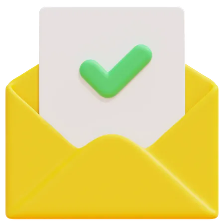 E-mail aprovado  3D Icon