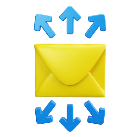 Explosion d'e-mails  3D Icon