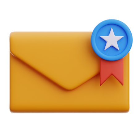 E-mail com estrela  3D Icon