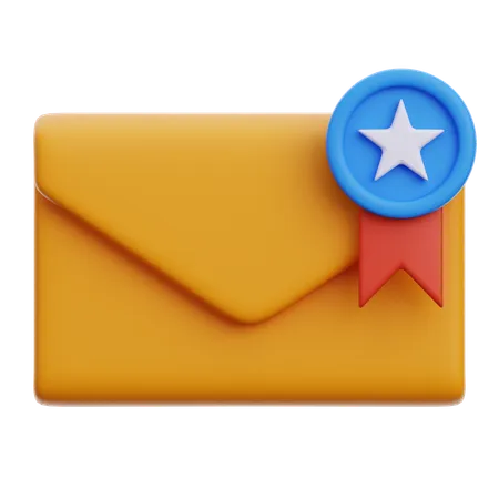 E-mail com estrela  3D Icon