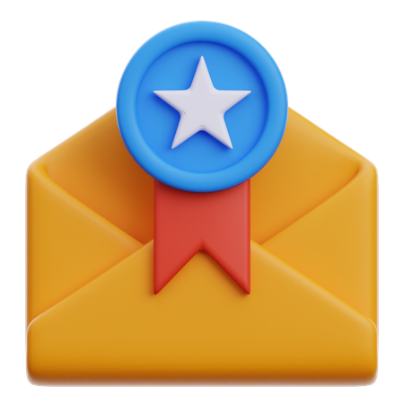 E-mail com estrela  3D Icon