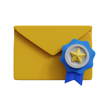 E-mail com estrela  3D Icon