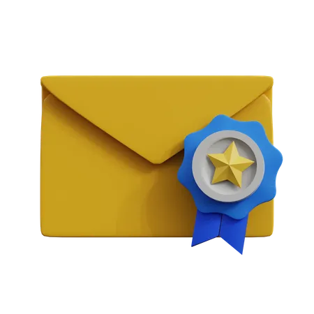 E-mail com estrela  3D Icon