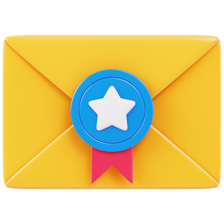 E-mail com estrela  3D Icon