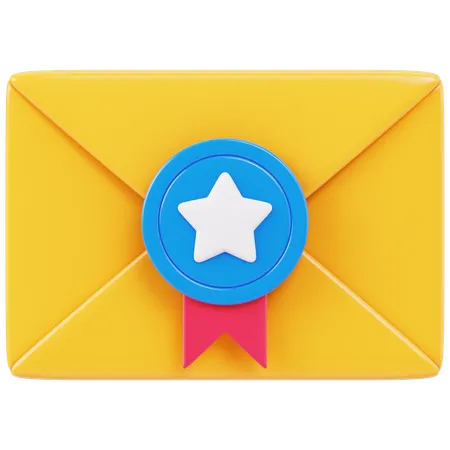 E-mail com estrela  3D Icon