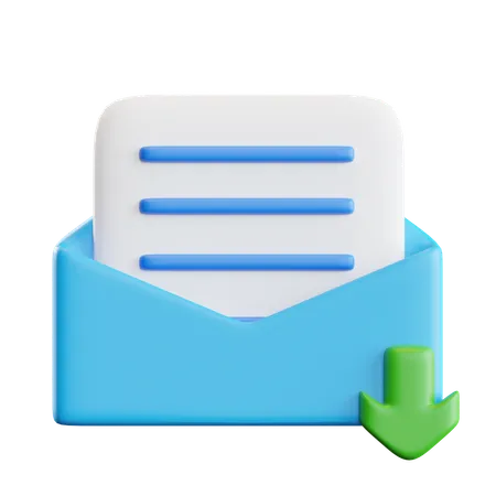 Baixando e-mail  3D Icon